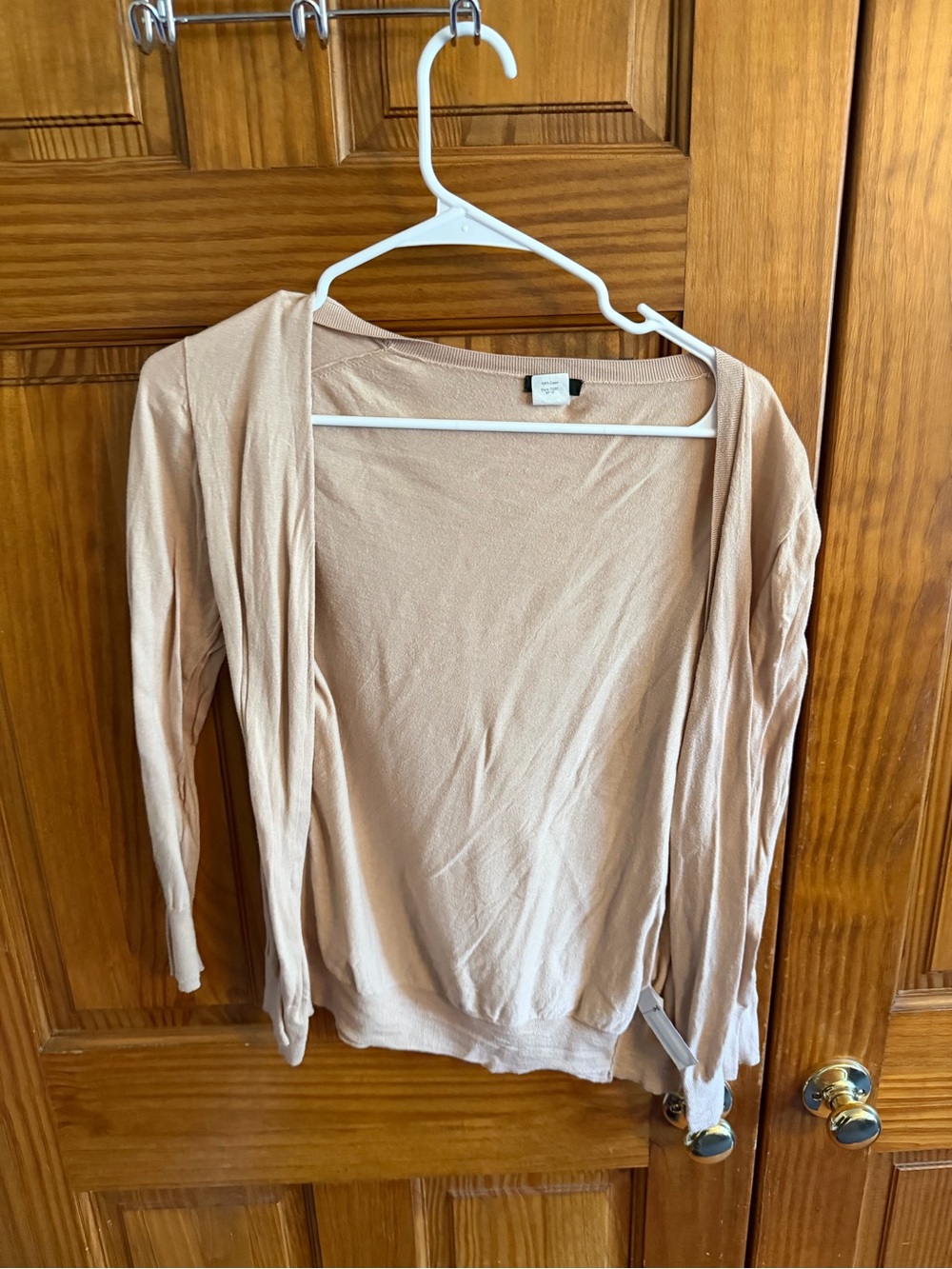 Light beige Open Front Cardigan